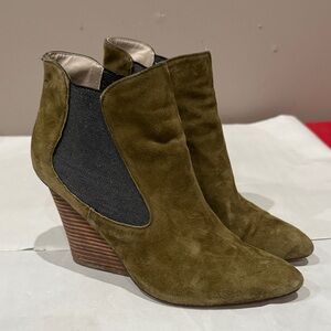 Steven By Steve Madden Khaki Suede Ankle Boots
